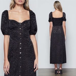 Good American Corset Maxi Dress Black Leopard Print